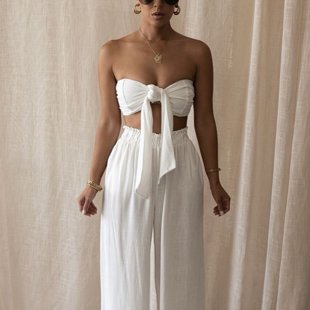 JLUXLABEL 2-Piece White Linen Set (worn once!)